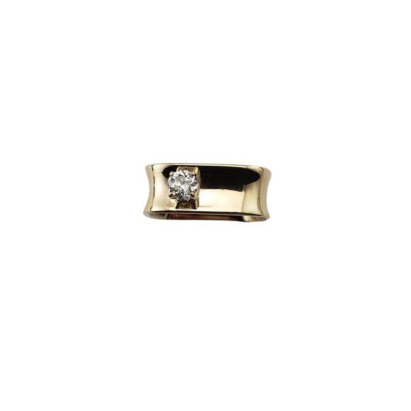 Vintage 14 Karat Yellow Gold and Diamond Square Ring Size 10 #12200 - Picture 1 of 8